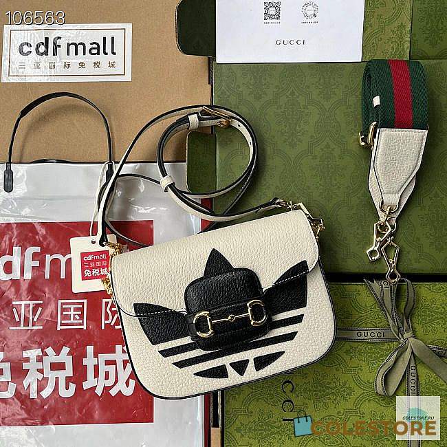 Adidas x Gucci Horsebit Mini White Bag 20cm - 1