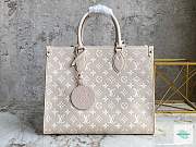 Louis Vuitton Onthego Embossed Grained Beige Pink Yellow 35cm - 1