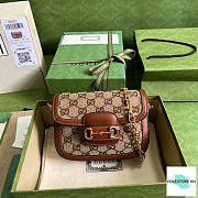 Gucci Horsebit 1955 GG Mini Bag Camel And Ebony 20.5cm - 1