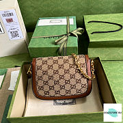 Gucci Horsebit 1955 GG Mini Bag Camel And Ebony 20.5cm - 3