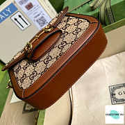 Gucci Horsebit 1955 GG Mini Bag Camel And Ebony 20.5cm - 5