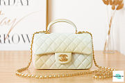 Chanel Handle Mini Flap Bag White 20cm - 1