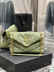 YSL Loulou Puffer Leather Shoulder Bag Green 29cm - 1