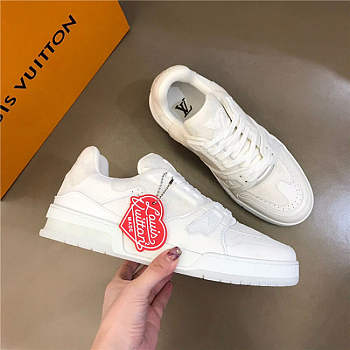 Louis Vuitton Trainer Sneaker Denim White 