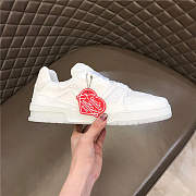 Louis Vuitton Trainer Sneaker Denim White  - 3
