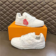 Louis Vuitton Trainer Sneaker Denim White  - 2