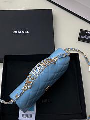 Chanel Wallet On Chain Top Handle Blue 19cm - 6