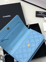 Chanel Wallet On Chain Top Handle Blue 19cm - 5