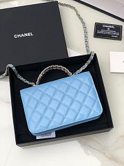 Chanel Wallet On Chain Top Handle Blue 19cm - 3