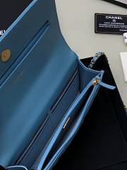 Chanel Wallet On Chain Top Handle Blue 19cm - 4
