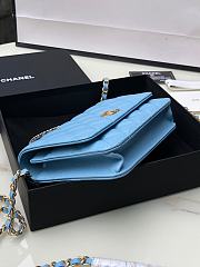 Chanel Wallet On Chain Top Handle Blue 19cm - 2