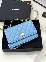 Chanel Wallet On Chain Top Handle Blue 19cm - 1