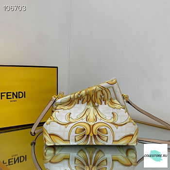 Fendi First Medium Fendace White Printed Silk Bag 26cm