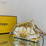 Fendi First Medium Fendace White Printed Silk Bag 26cm - 3