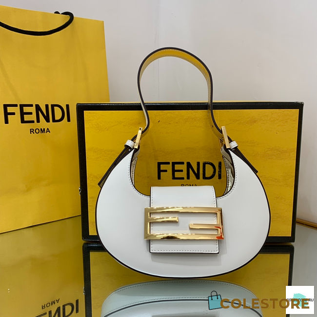 Fendi Cookie White Leather Mini Bag 22cm - 1