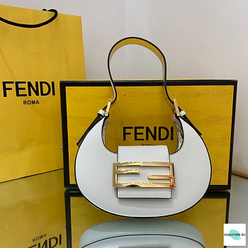 Fendi Cookie White Leather Mini Bag 22cm