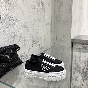 Prada Double Wheel Nylon Gabardine Black Sneakers - 1