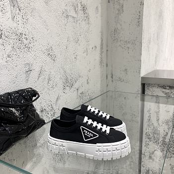 Prada Double Wheel Nylon Gabardine Black Sneakers