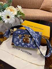 Louis Vuitton Petite Malle Denim Bag Blue M59717 Size 20.0x12.5x5.0 cm - 4