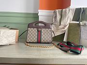 Gucci Ophidia Small Tote With Web Brown 693724 Size 25.5×19×10cm - 1