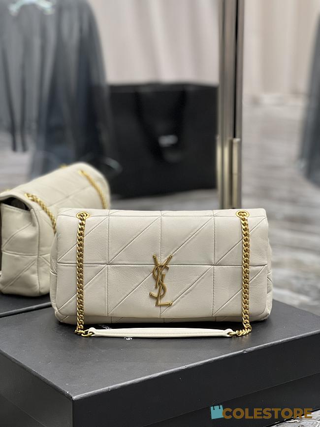 YSL Jamie Medium Crossbody Bag In White 515821 Size 25x15x7.5cm - 1