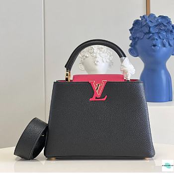 Louis Vuiiton Capucines Black and Rose 27cm
