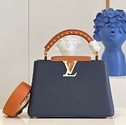 Louis Vuiiton Capucines Dark Blue With Brown 27cm - 1