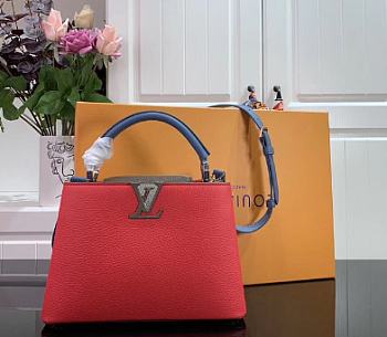 Louis Vuitton Capucine In Red BB Taurillon Leather 27cm 