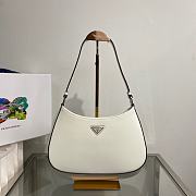 Prada Cleo Brushed Leather Shoulder Bag in White 1BC499 27x21x5 cm - 1