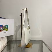 Prada Cleo Brushed Leather Shoulder Bag in White 1BC499 27x21x5 cm - 3
