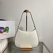 Prada Cleo Brushed Leather Shoulder Bag in White 1BC499 27x21x5 cm - 2