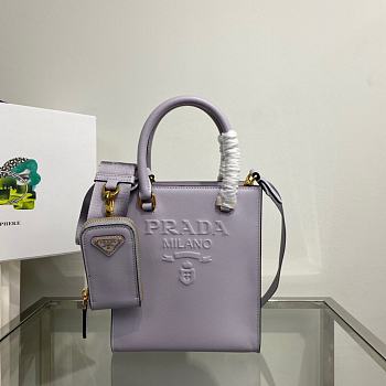 Prada Small Saffiano leather handbag In Purple 1BA333 17x19x6 cm
