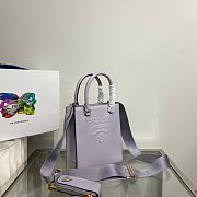 Prada Small Saffiano leather handbag In Purple 1BA333 17x19x6 cm - 4