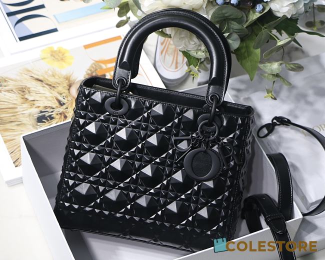  Medium Lady Dior Bag In Black 24 x 20 x 11cm - 1