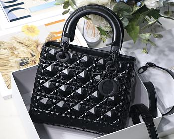  Medium Lady Dior Bag In Black 24 x 20 x 11cm