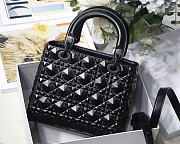  Medium Lady Dior Bag In Black 24 x 20 x 11cm - 3