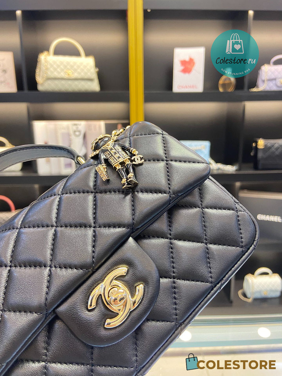 Chanel Small Flap Bag Lambskin Black 20cm - Colestore.Ru