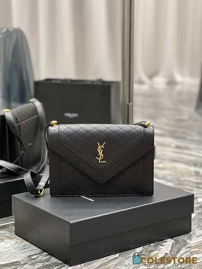 YSL Gaby Satchel In Quilted Lambskin In Black 66886 26×18×5cm - 1