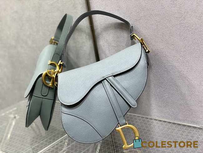Dior Saddle Bag Blue Leather 25.5cm - 1