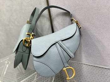 Dior Saddle Bag Blue Leather 25.5cm