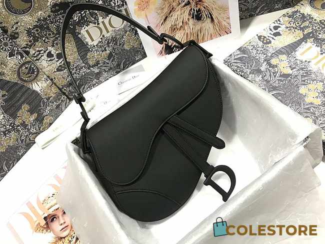 Dior Saddle Black Ultramatte Calfskin Size 25.5cm  - 1
