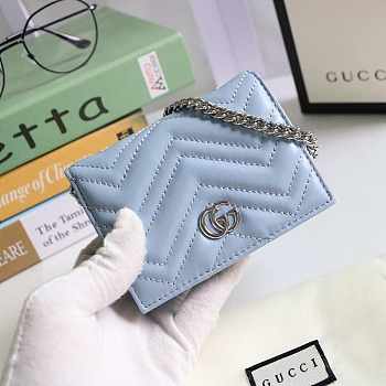 Gucci Marmont Card Case Wallet Blue 625693 
