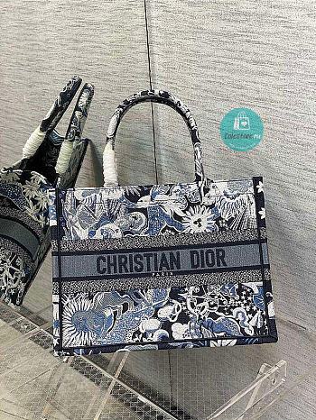 Dior Medium Book Tote Blue Multicolor 36cm