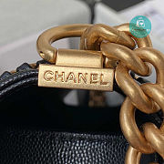 Chanel Boy Bag Black Caviar Leather Gold Hardware Size 25cm - 6