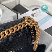 Chanel Boy Bag Black Caviar Leather Gold Hardware Size 25cm - 3