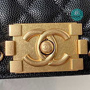 Chanel Boy Bag Black Caviar Leather Gold Hardware Size 25cm - 2