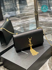 YSL Kate Bag With Leather Tassel With Gold Hardware Size 24cm - 3