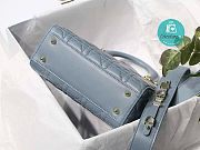 Dior Lady Small Blue Cannage Lambskin 20cm - 2