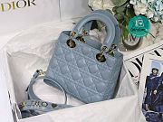 Dior Lady Small Blue Cannage Lambskin 20cm - 5