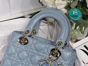 Dior Lady Small Blue Cannage Lambskin 20cm - 4